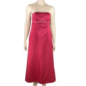 Mori Lee Beaded Strapless Satin Gown Size 17/18